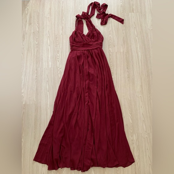 PinkBlush halter chiffon maxi dress gown nwot - Picture 1 of 4